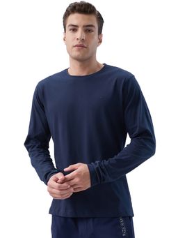 Park Avenue - Blue Pure Cotton Crew Neck Men's Solid/Plain T-Shirt