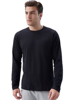 Park Avenue - Black Men's Pure Cotton Crew Neck Solid/Plain T-Shirt