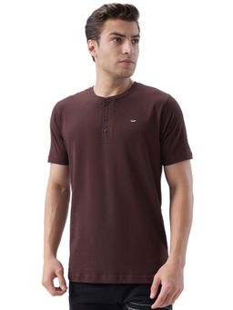 Park Avenue - Brown Pure Cotton Crew Neck Solid/Plain T-Shirt