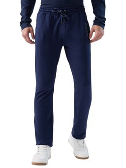 Park Avenue - Men's Blue Pure Cotton Solid Track Pant