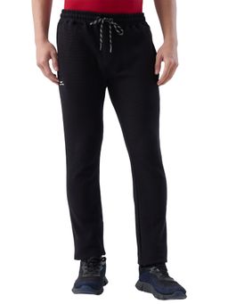 Park Avenue - Black Cotton Blend Textured Track Pant