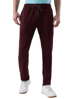 Park Avenue - Maroon Cotton Blend Solid Track Pant