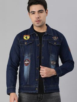 Voxati - Men's Denim Solid Collar Neck Jacket