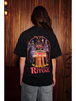 Bonkers Corner - Brew It Right Faded Black Oversized T-Shirt