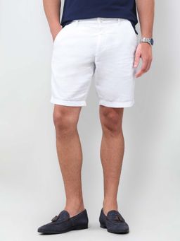 U.S. POLO ASSN. - White Men's Solid Slim Fit Chino Shorts