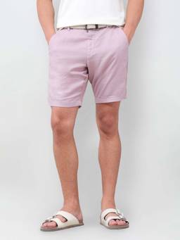 U.S. POLO ASSN. - Pink Men's Solid Slim Fit Chino Shorts