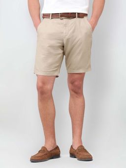 U.S. POLO ASSN. - Beige Men's Solid Slim Fit Chino Shorts