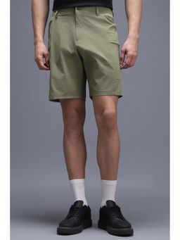 Van Heusen - Men's Olive Solid Casual Shorts