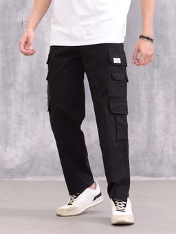 WROGN - Black Men's Loose Fit Solid Cargo