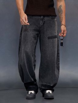 WROGN - Men's Balloon Fit Jeans With Details Dark Grey