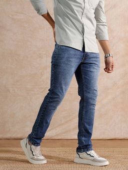 WROGN - Casual Heavy Fade Slim Fit Jeans Blue