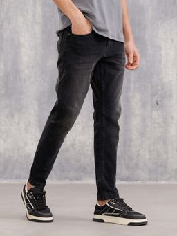 WROGN - Skinny Crop Vintage Wash Jeans Black