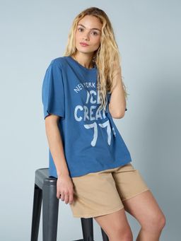 American Eagle - Ae Oversized Food Graphic T-Shirt Blue
