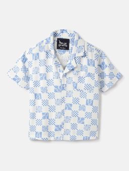 Blue Giraffe - Boys White Printed Shirt