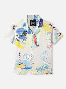 Blue Giraffe - Boys Multicolor Tropical Shirt
