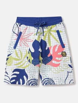 Blue Giraffe - Boys Multicolor Tropical Mid Rise Casual Shorts
