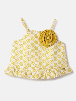ELLE - Girls Floral Printed Corsage Cami Top