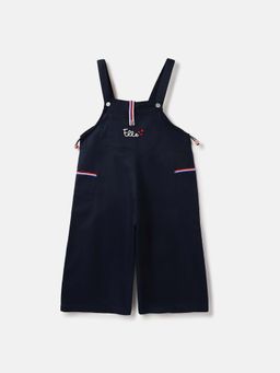 ELLE - Girls Navy Blue Solid Strappy Jumpsuit