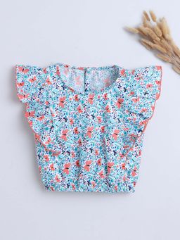 The Magic Wand - Blue Sleeveless Floral Top