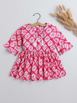 The Magic Wand - Girls Pink Printed With Tassels Top