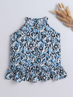 The Magic Wand - Girls Black Rayon Printed Top