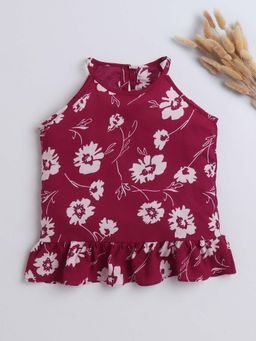 The Magic Wand - Girls Rayon Floral Printed Top