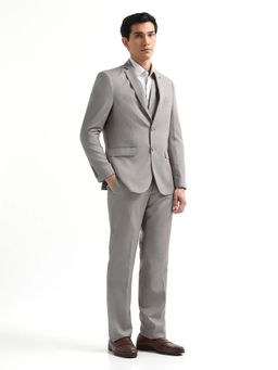 Arrow - Grey Solid Dobby Suit with Tie