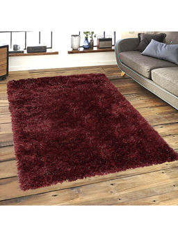 Saral Home - Maroon Polyester Carpet-150x210 cm