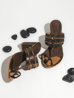 Inc.5 - Women Bronze Casual Block Heels