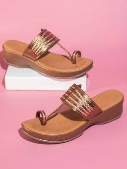 Inc.5 - Women Gold Evening Comfort Sandals