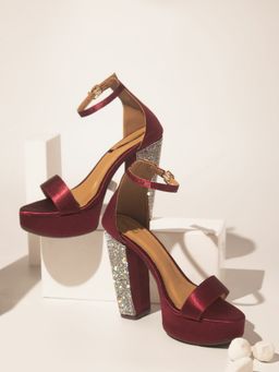 Inc.5 - Women Maroon Party Platform Heels