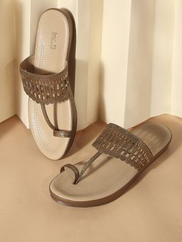 Inc.5 - Women Gold Evening Comfort Sandals