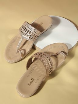 Inc.5 - Women Rose Gold Evening Comfort Sandals