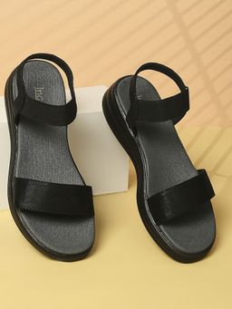 Inc.5 - Women Black Casual Platform Sandals