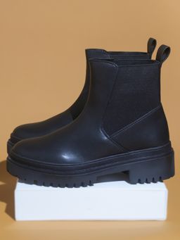 Inc.5 - Women Black Casual Block Chelsea Boots