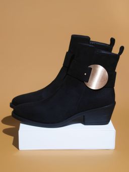 Inc.5 - Women Black Casual Block Chelsea Boots