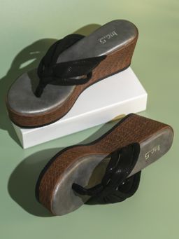 Inc.5 - Women Black Party Wedges