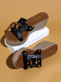 Inc.5 - Women Black Party Wedges