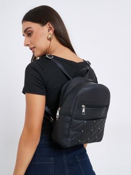 Styli - Women Casual Solid Backpack with Stud Trim
