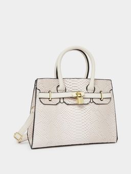 Styli - Women Beige Handbag with Detachable Strap