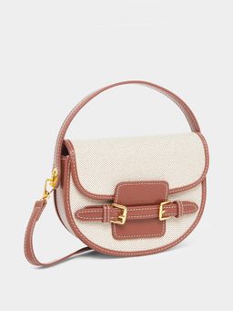 Styli - Women Solid Metal Trim Strap Sling Bag