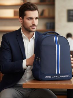United Colors of Benetton - Unisex Laptop Backpack Sonic - Navy Blue