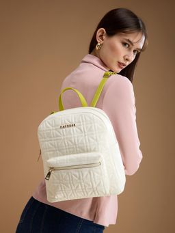 Caprese - Women Aimee Alpine Oat Quilted Fashion Backpack (M)