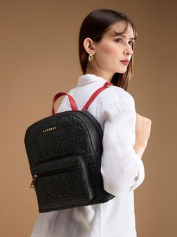Caprese - Women Aimee Black Quilted Fashion Backpack (M)