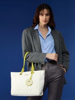 Caprese - Women Alpine Oat Aimee Quilted Faux Leather Tote Bag (L)