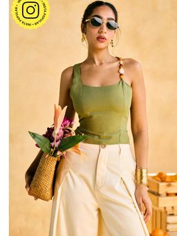 Lea Clothing - Womens Aamras One-Shoulder Embellished Top