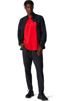 ASICS - Silver Woven Black Mens Trackpants