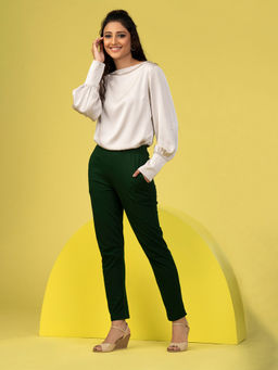 Elleven - Eleven Green Cotton Lycra Jersey Pants