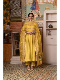 Gulabo Jaipur - Shri Yellow Anarkali (Set of 3)