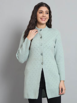 BROOWL - Womens Self Design Woollen Cardigan